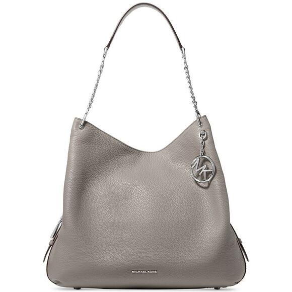 The MICHAEL Michael Kors Lillie Chain Straps Large Shoulder Bag Gray Tote NWOT - Picture 1 of 11